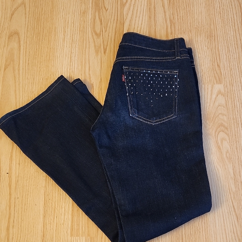 Levis Bootcut Dark Wash Studded Jeans